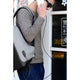 Unisex Zipper School Bag Backpack Canvas Black / Gray