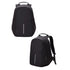 Unisex Zipper School Bag Backpack Canvas Black / Gray