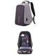 Unisex Zipper School Bag Backpack Canvas Black / Gray